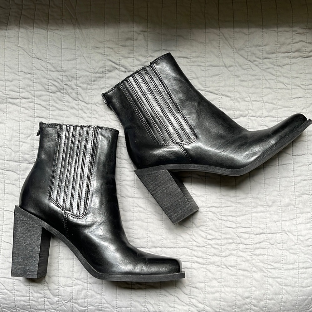 Sam Edelman Black Leather Boots Womens 8.5